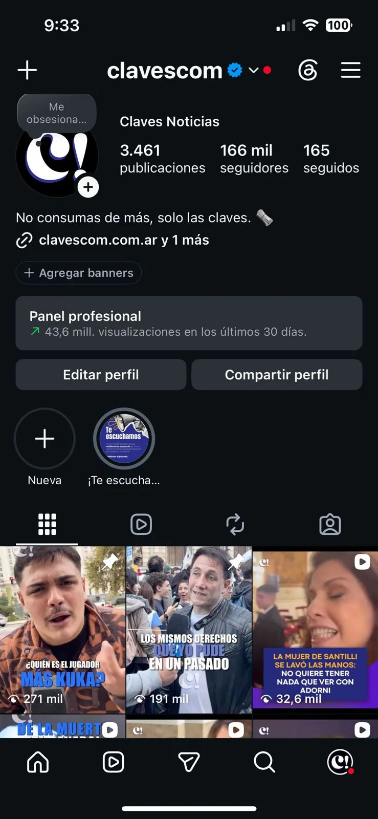 166 mil seguidores